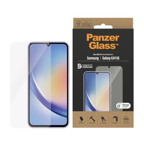 PanzerGlass Ultra Wide Fit Displayschutzglas für Samsung Galaxy A34 5G PanzerGlass Ultra Wide Fit Displayschutzglas für Samsung Galaxy A34 5G